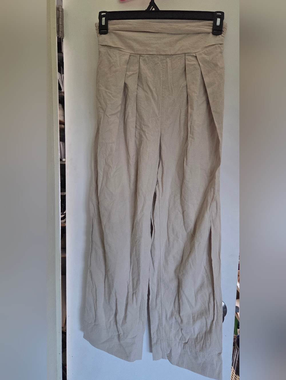 Free People High-Waist Wide Leg Pants - Cream - Picture 2 of 8